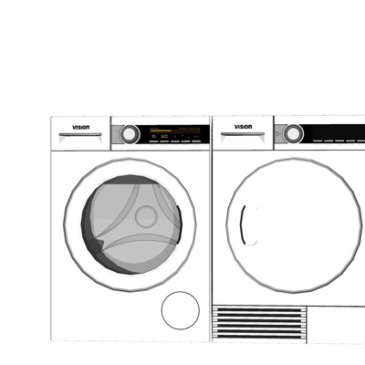 现代洗衣机组合免费su模型(1)