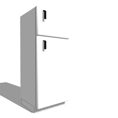 现代单开门冰箱免费su模型(1)