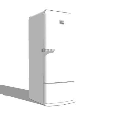 现代双开门冰箱免费su模型(1)