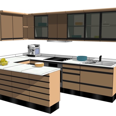 现代橱柜免费su模型(1)