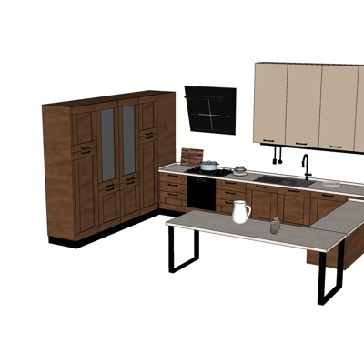 美式橱柜免费su模型(1)