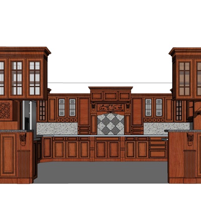 欧式橱柜免费su模型(1)