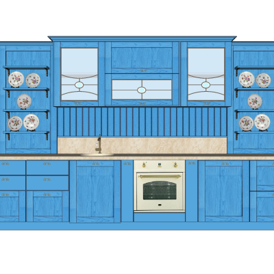 欧式橱柜免费su模型(1)