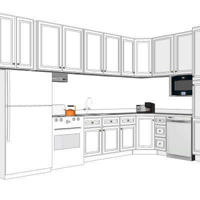 简欧橱柜免费su模型(1)
