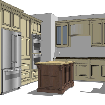 欧式橱柜免费su模型(1)