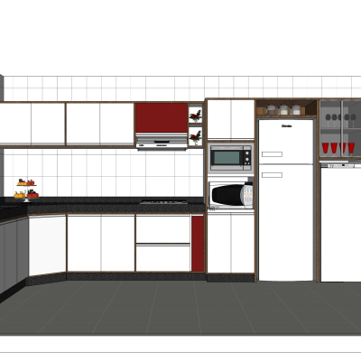 现代橱柜免费su模型(1)