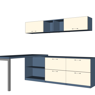 现代橱柜免费su模型(1)