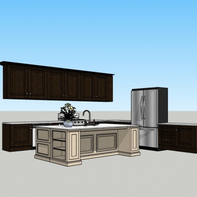 美式橱柜免费su模型(1)