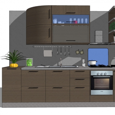 北欧橱柜免费su模型(1)