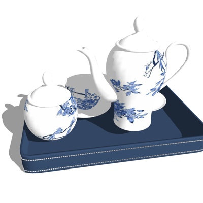 新中式茶具免费su模型(1)