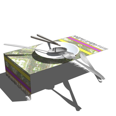 现代餐具免费su模型(1)