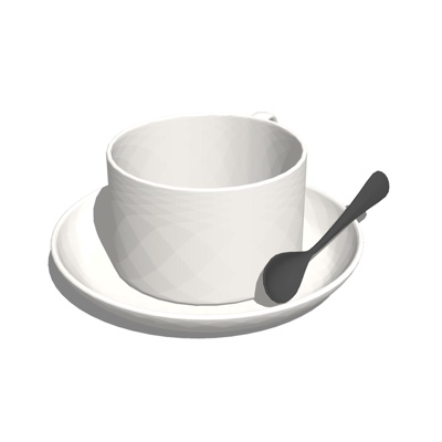 现代陶瓷餐具免费su模型(1)