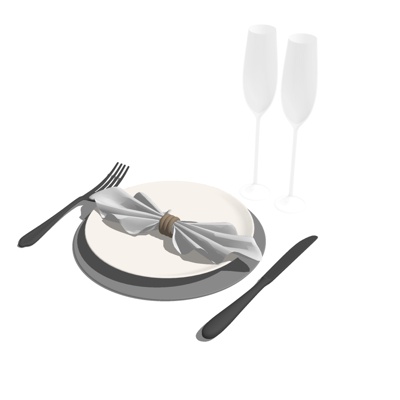 现代餐具酒杯免费su模型(1)