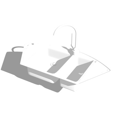 现代水槽洗碗槽免费su模型(1)