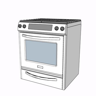 现代烤箱免费su模型(1)