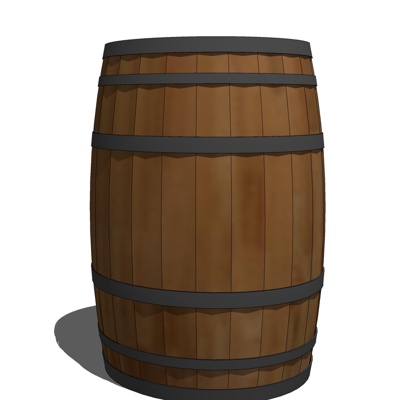 现代实木酒桶免费su模型(1)