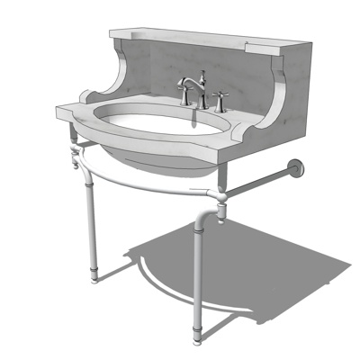 现代洗手盆免费su模型(1)