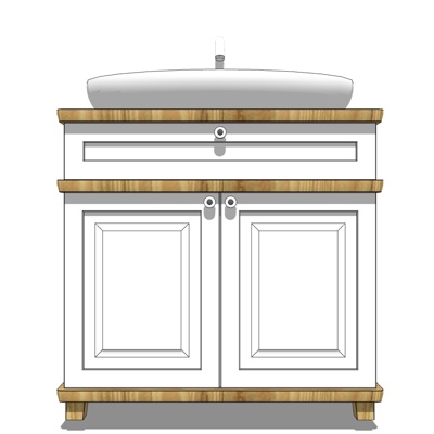 现代洗手盆免费su模型(1)