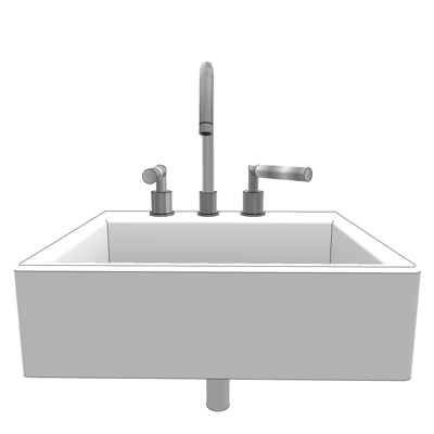 现代洗手盆免费su模型(1)