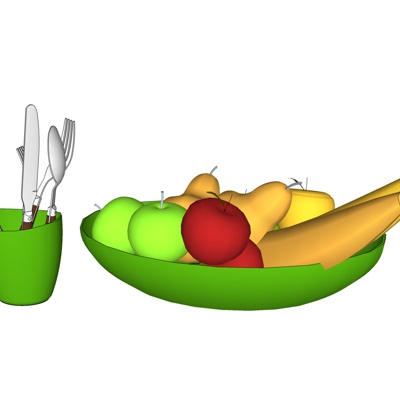 现代水果盘免费su模型(1)