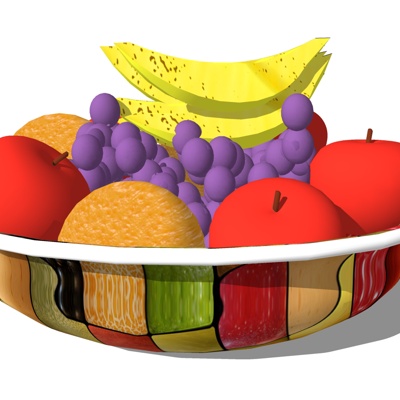 现代水果盘免费su模型(1)
