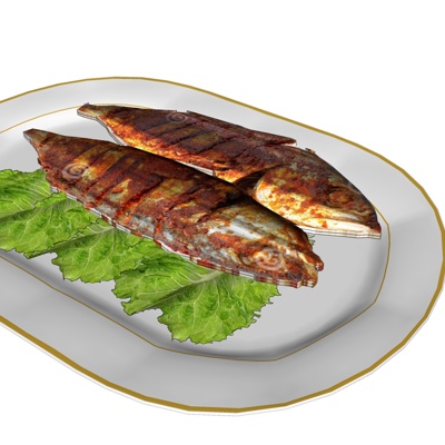 现代生菜鱼食物免费su模型(1)