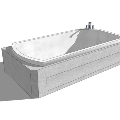 现代陶瓷浴缸免费su模型(1)