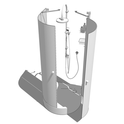 现代淋浴房免费su模型(1)