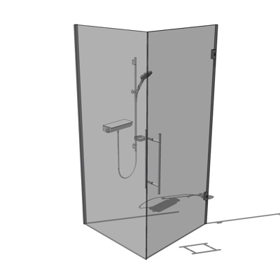 现代淋浴房免费su模型(1)