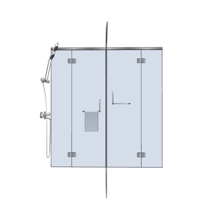 现代淋浴房免费su模型(1)