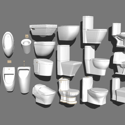 现代马桶组合免费su模型(1)
