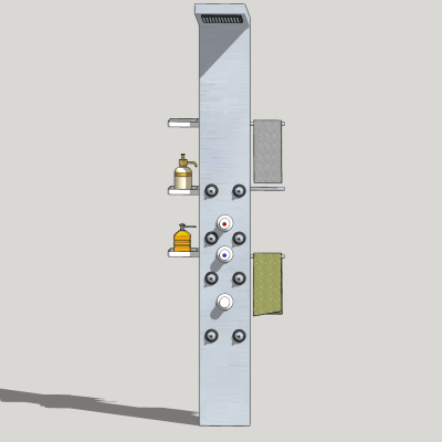 现代毛巾架花洒免费su模型(1)