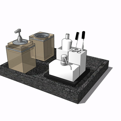 现代牙刷沐浴露免费su模型(1)