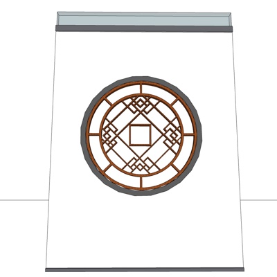 新中式铜钱窗户免费su模型(1)