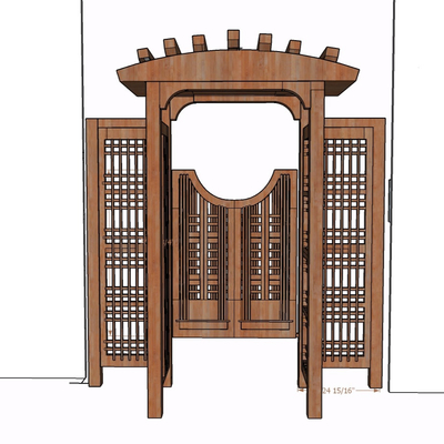 现代实木门免费su模型(1)