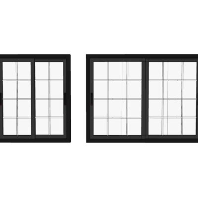 现代玻璃窗户免费su模型(1)