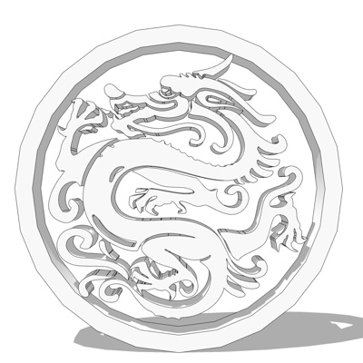 中式雕花窗格免费su模型(1)
