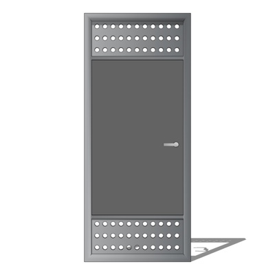 现代不锈钢防盗门免费su模型(1)