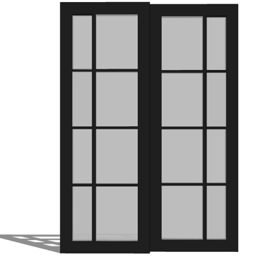 现代推拉门免费su模型(1)