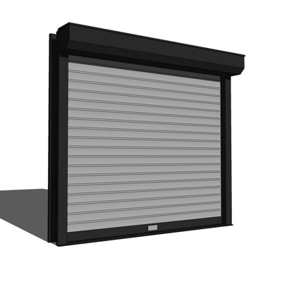 现代铁艺卷闸门免费su模型(1)