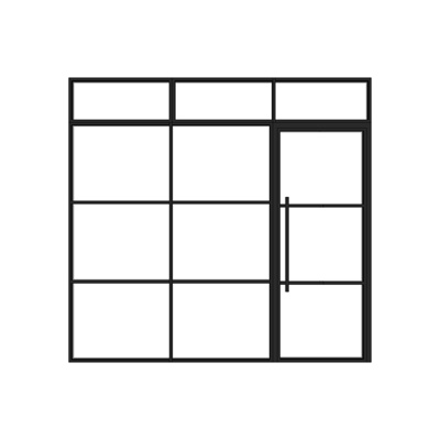 现代玻璃推拉门免费su模型(1)