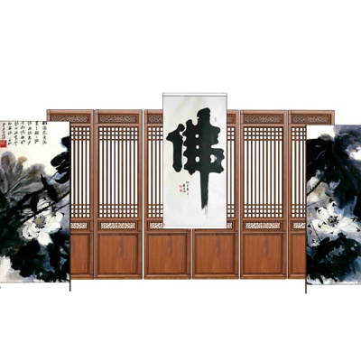 中式平开门免费su模型(1)