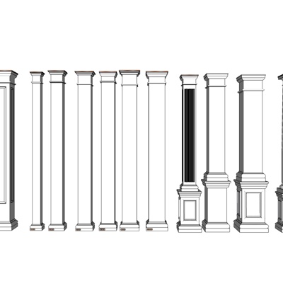 欧式罗马柱免费su模型(1)