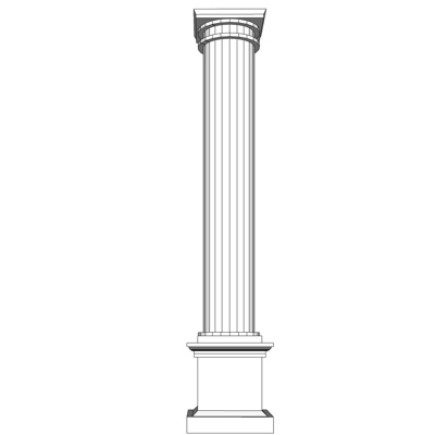 欧式石膏罗马柱免费su模型(1)