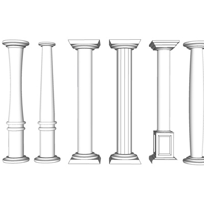欧式石膏罗马柱免费su模型(1)