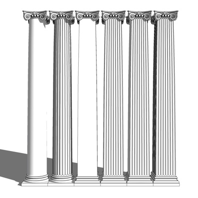 欧式石膏罗马柱免费su模型(1)