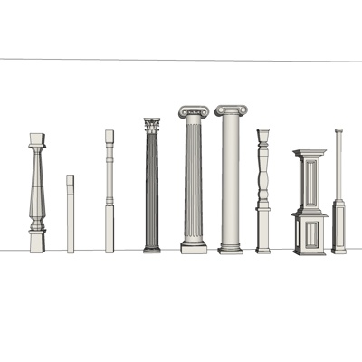 欧式罗马柱免费su模型(1)