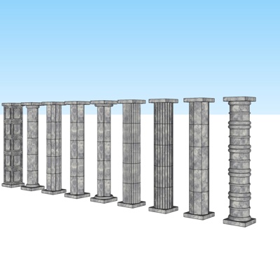 现代柱子免费su模型(1)