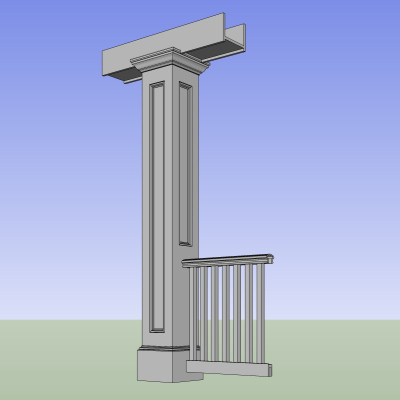 现代柱子免费su模型(1)