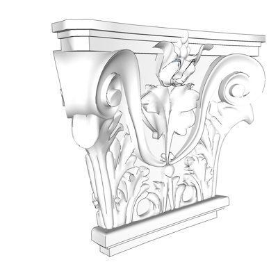 欧式石膏雕花免费su模型(1)